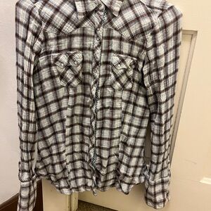 Roper Plaid Snap Button Up Shirt